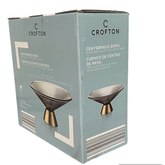 Crofton Centerpiece Bowl Smoked Gray Glass - Picture 1 of 8